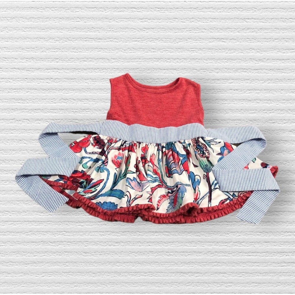 Persnickety 2t Girls Tunic Top Red Tie Back